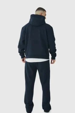 Best Sale boohooMAN Tall Relaxed Worldwide Embossed Jogger navy
