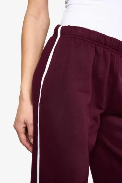 Best boohoo Tall Side Stripe Wide Leg Joggers burgundy