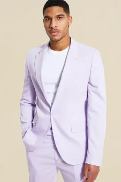 Hot boohooMAN Tall Single Breasted Slim Suit Jacket lilac