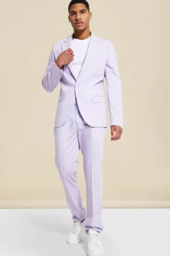 Hot boohooMAN Tall Single Breasted Slim Suit Jacket lilac