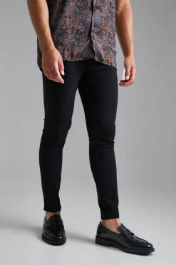 Discount boohooMAN Tall Skinny Fit Chino Trousers black