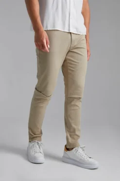 Cheap boohooMAN Tall Skinny Fit Chino Trousers stone