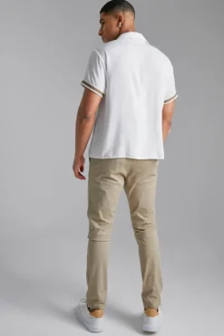 Cheap boohooMAN Tall Skinny Fit Chino Trousers stone