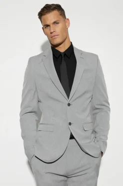 Best Sale boohooMAN Tall Skinny Single Breasted Suit Jacket grey