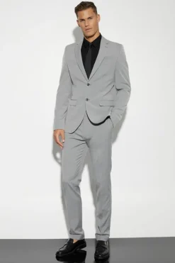 Best Sale boohooMAN Tall Skinny Single Breasted Suit Jacket grey
