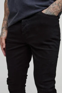 Online boohooMAN Tall Skinny Stretch Jeans true black