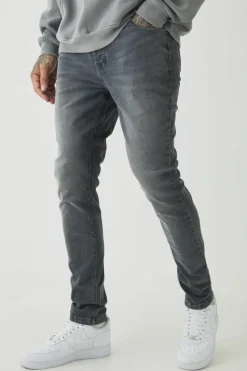 Fashion boohooMAN Tall Skinny Stretch Jeans mid grey