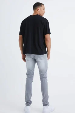 Best Sale boohooMAN Tall Skinny Stretch Jeans mid grey