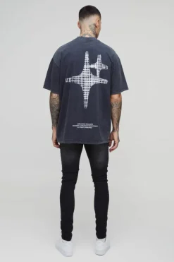 Store boohooMAN Tall Skinny Stretch Jeans washed black