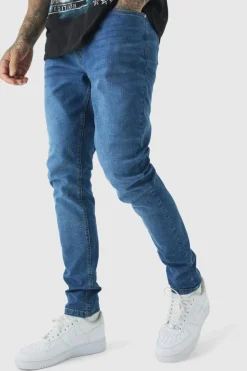 New boohooMAN Tall Skinny Stretch Jeans mid blue