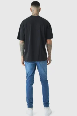 New boohooMAN Tall Skinny Stretch Jeans mid blue