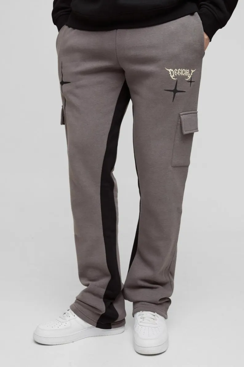 Best boohooMAN Tall Slim Gusset Jogger Official Cargo Jogger charcoal