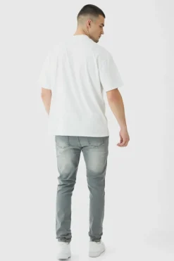 Flash Sale boohooMAN Tall Slim Rigid Jeans mid grey