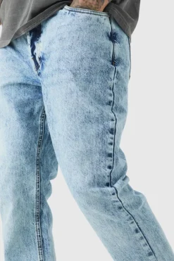 Outlet boohooMAN Tall Slim Rigid Jeans light blue