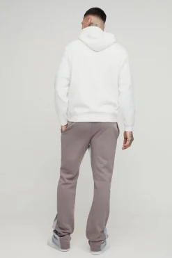 Cheap boohooMAN Tall Slim Stacked Flare Jogger With Gusset Panel grey