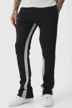 Flash Sale boohooMAN Tall Stacked Fit Gusset Jogger black
