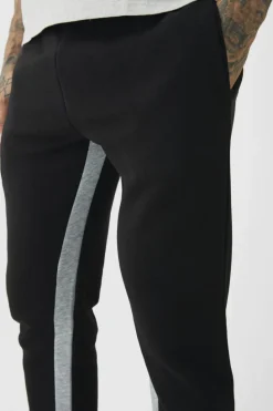 Flash Sale boohooMAN Tall Stacked Fit Gusset Jogger black