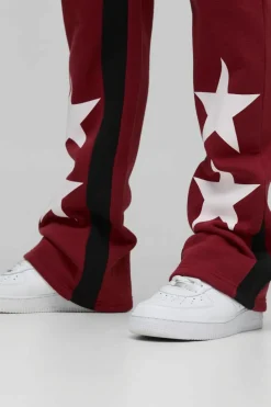 Fashion boohooMAN Tall Star Gusset Jogger red