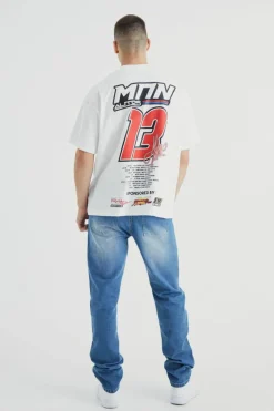 New boohooMAN Tall Straight Rigid Jeans mid blue