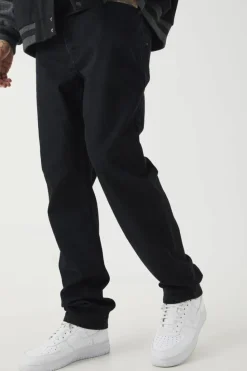 Flash Sale boohooMAN Tall Straight Rigid Jeans true black