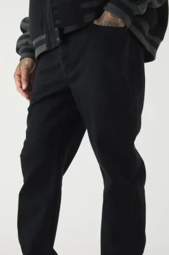 Flash Sale boohooMAN Tall Straight Rigid Jeans true black