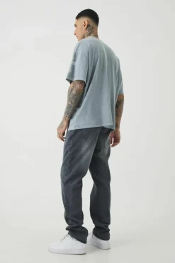 Flash Sale boohooMAN Tall Straight Rigid Jeans mid grey