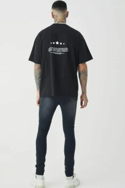 Hot boohooMAN Tall Super Skinny Stretch Jeans washed black