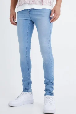 Best boohooMAN Tall Super Skinny Stretch Jeans light blue
