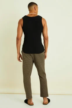 New boohooMAN Tapered Crop Pintuck Elasticated Waist Smart Jogger taupe