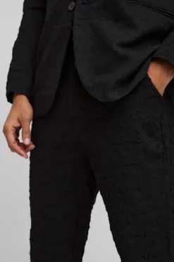 Best boohooMAN Tapered Fit Jacquard Textured Suit Trouser black