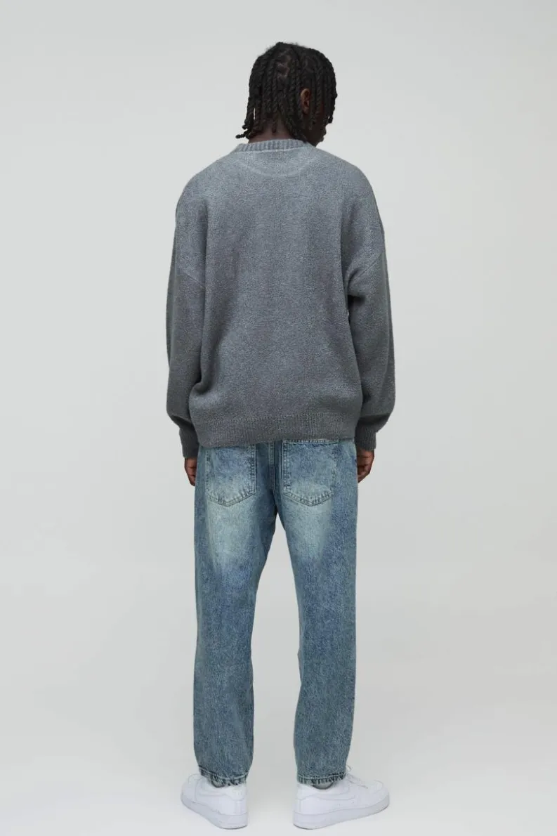 New boohooMAN Tapered Fit Rigid Jeans vintage blue