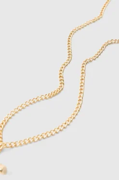 Best boohooMAN T Bar Pendant Necklace In gold