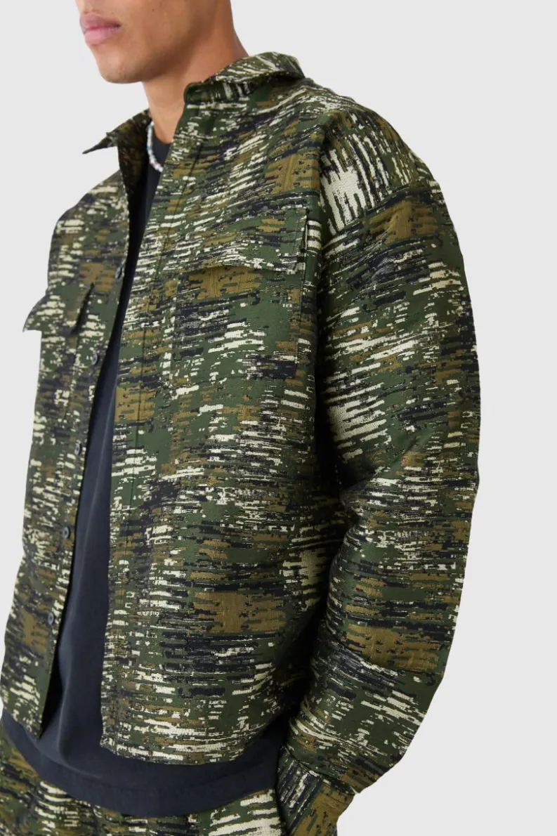 Hot boohoo Textured Patch Pocket Set camo