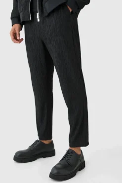 Best boohoo Textured Satin Smart Set black