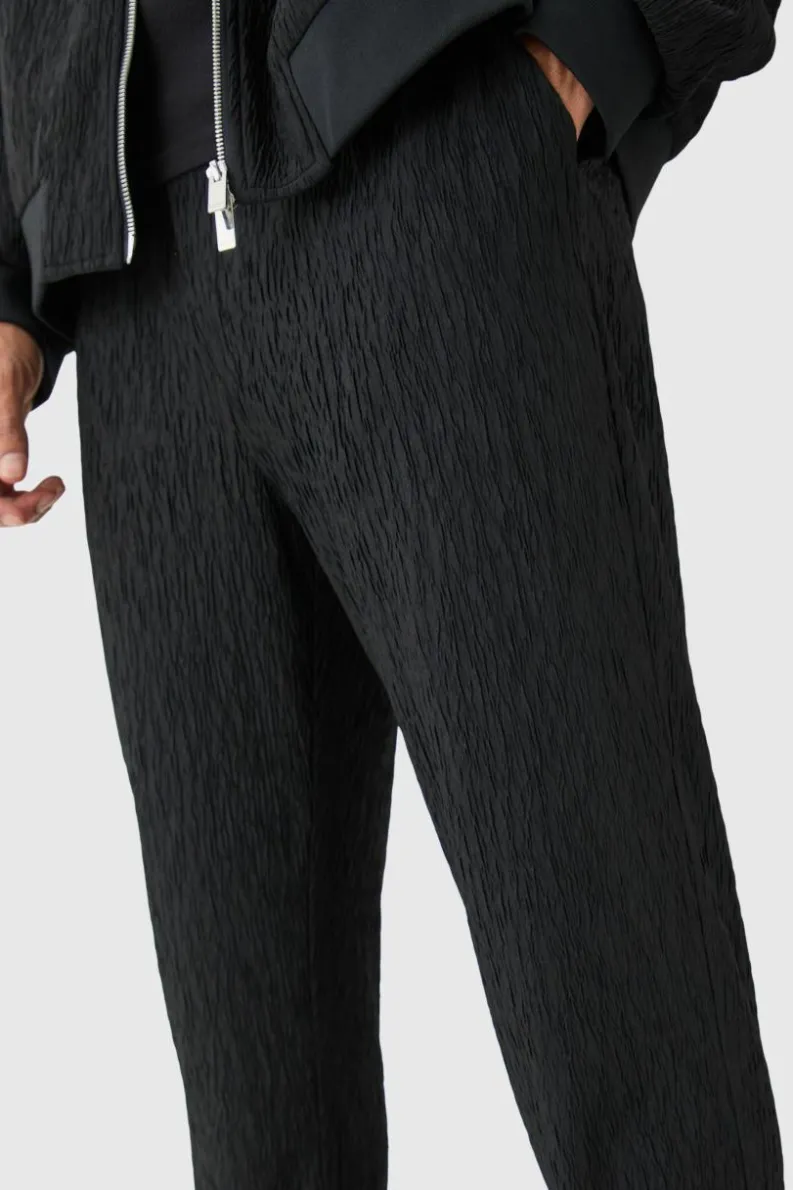 Best boohoo Textured Satin Smart Set black