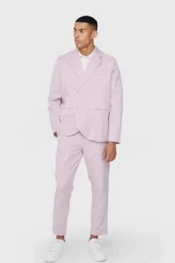 Discount boohoo Textured Suit Set in lilac