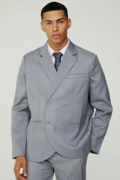 New boohoo Textured Three Piece Suit grey