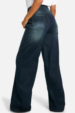 Online boohoo The Tall Wide Leg Jean dark wash