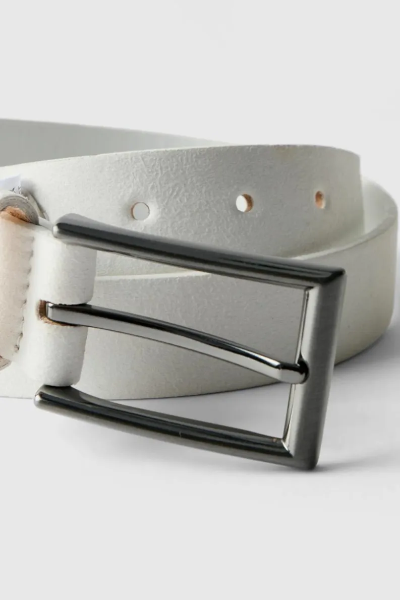 Cheap boohooMAN Thin Belt white