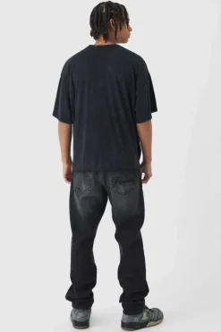 Online boohoo Tonal Embroidered Set washed black