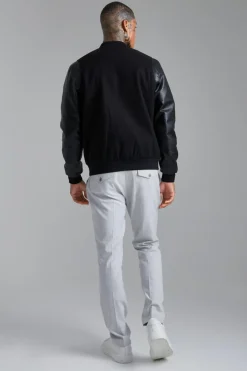 Best boohooMAN Tonal Limited Edition Melton Bomber Jacket black