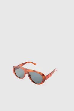 Outlet boohooMAN Tortoise Retro Sunglasses brown