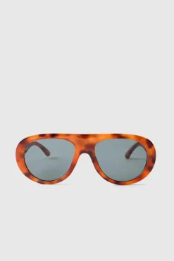 Outlet boohooMAN Tortoise Retro Sunglasses brown