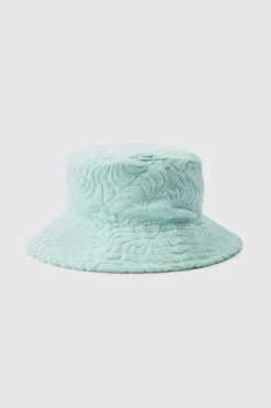 Sale boohooMAN Towelling Bucket Hat In light blue