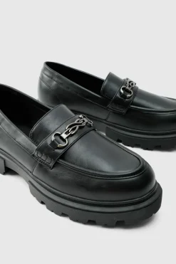 Best Sale boohooMAN Track Sole Snaffle Loafer black