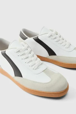 Fashion boohooMAN Trainer With Panel Detail In PU grey