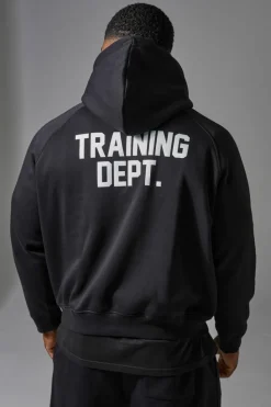 Discount boohooMAN Training Dept Boxy Hoodie black