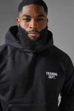 Discount boohooMAN Training Dept Boxy Hoodie black