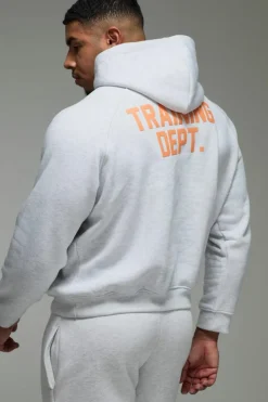 Best boohooMAN Training Dept Boxy Hoodie grey