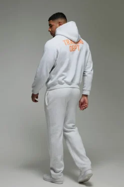 Best boohooMAN Training Dept Boxy Hoodie grey